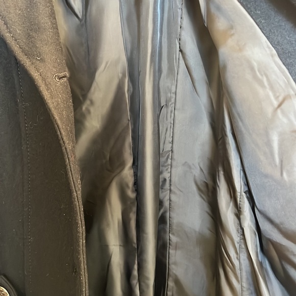 EUC Giacca Gallery Black Wool Blend Belted Trench Coat size M - Picture 8 of 11